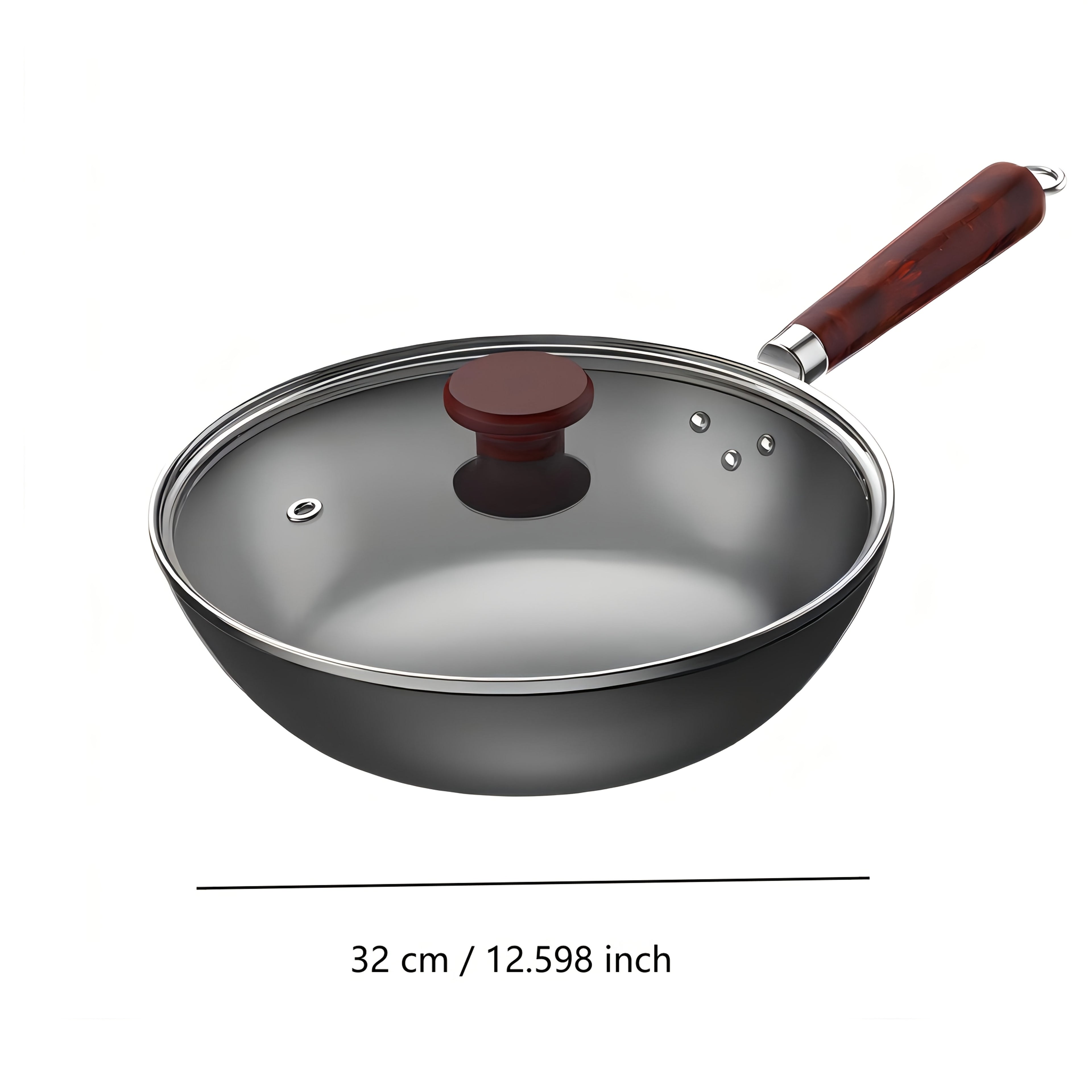 SUPOR Premium Iron Wok Non-Coated 12.6inch for Open Flame Cooking