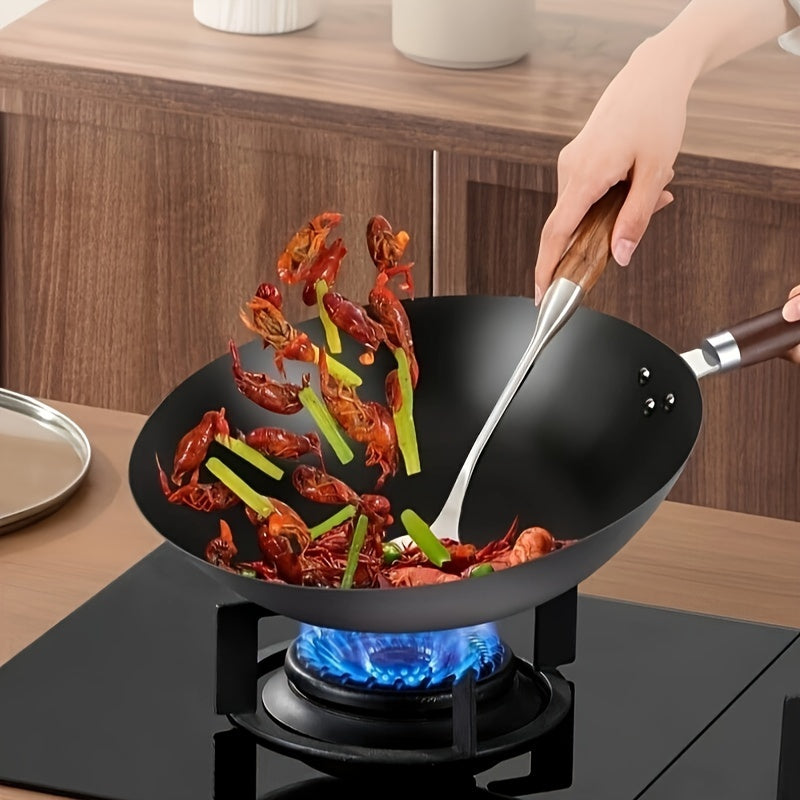 SUPOR Premium Iron Wok Non-Coated 12.6inch for Open Flame Cooking