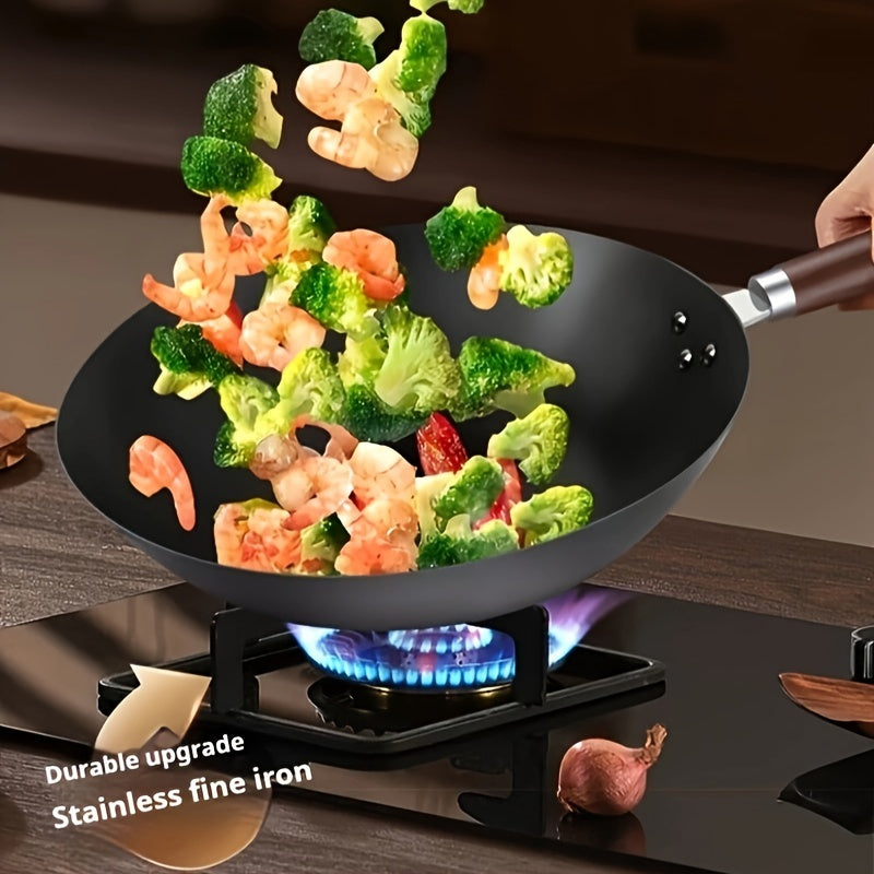 SUPOR Premium Iron Wok Non-Coated 12.6inch for Open Flame Cooking